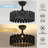 Katia 17.7" Modern Black Ceiling Fan With Light, Reverse 6 Speeds Dimmable and Remote Included