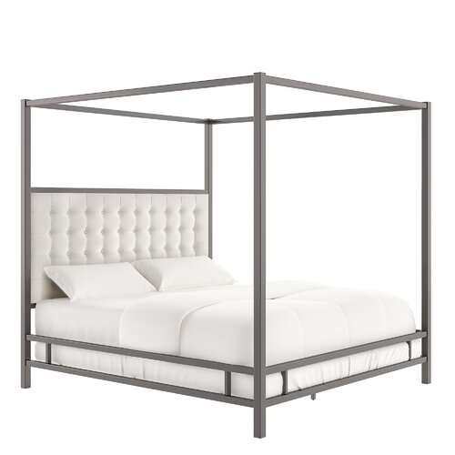 Mercury Row® Pettaway Upholstered Metal Canopy Bed & Reviews | Wayfair