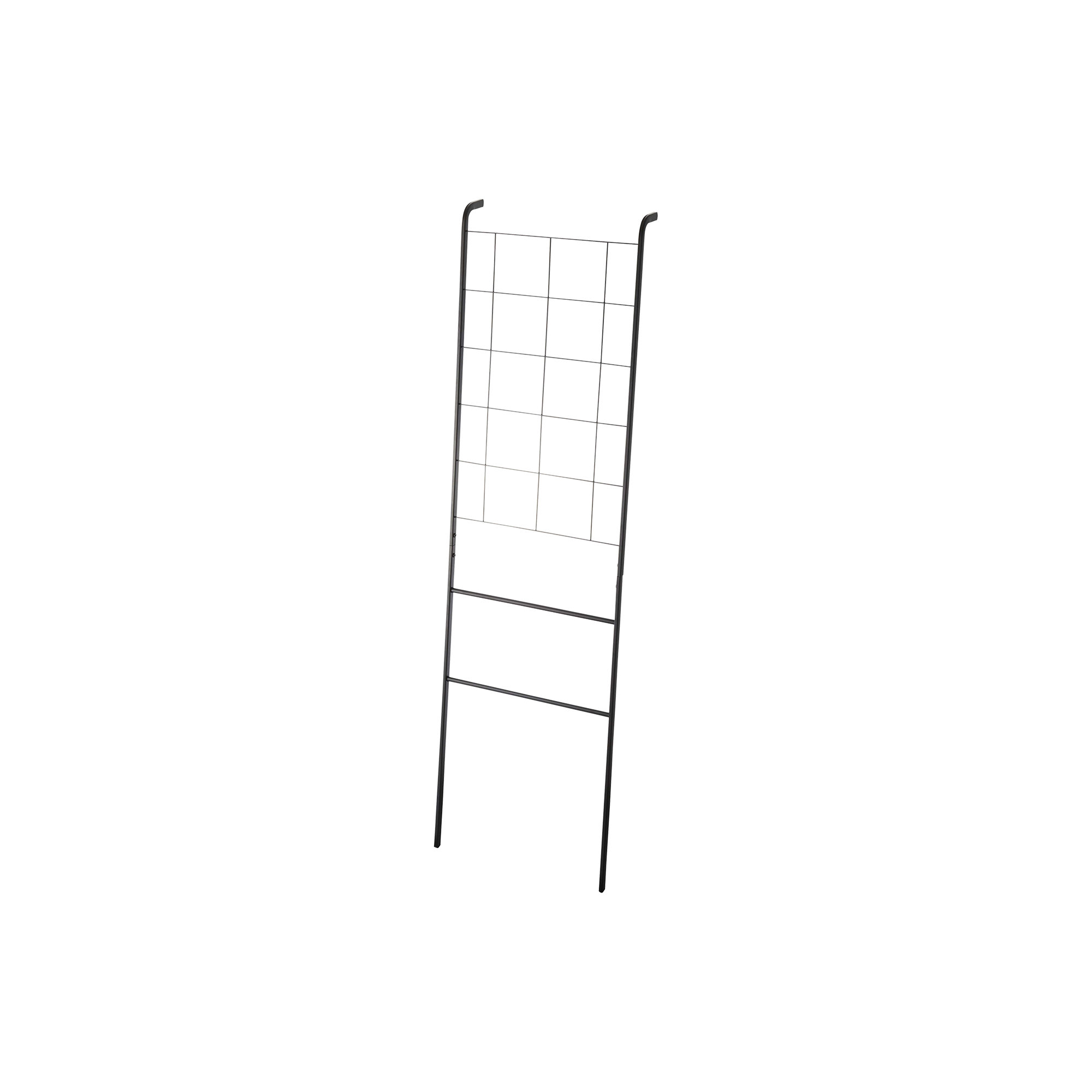 Tower Yamazaki Home Grid-Panel Leaning Ladder, Modern Storage Rack For Bedroom Or Bathroom, Steel, Black