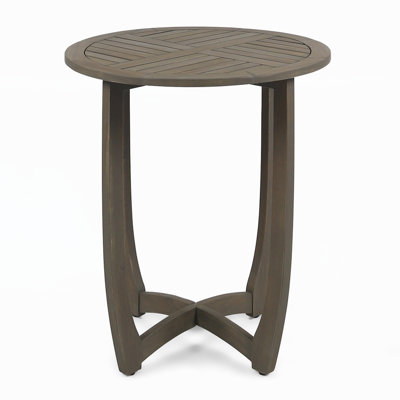 27.5" Round Wood Table | Circular Wooden Side Table for Living Room, Bedroom, Natural Finish