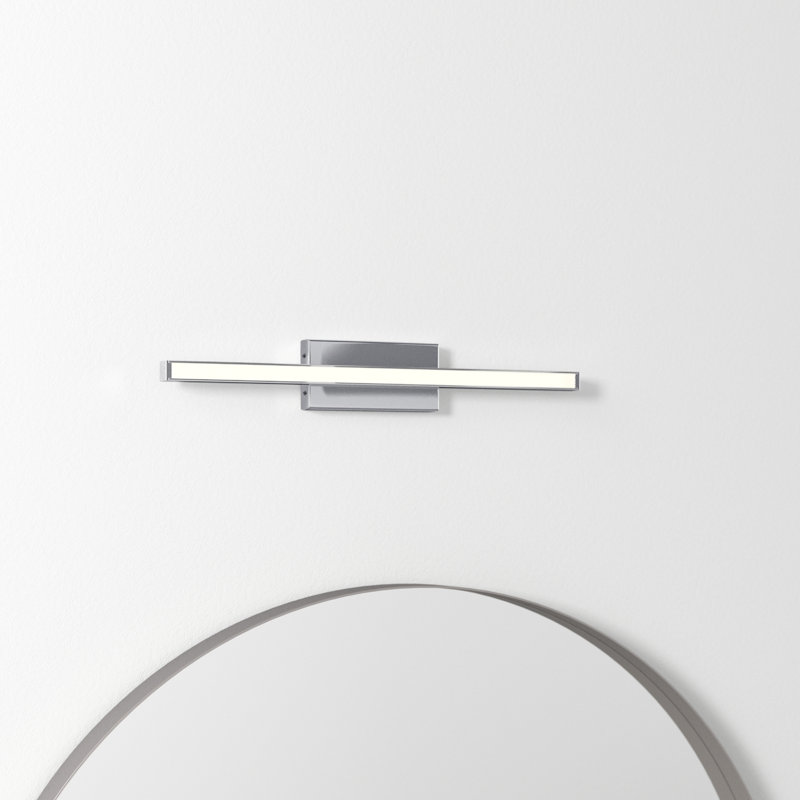 Rochelle LED Flush Mounted Sconce, 2.75" H x 18" W x 1.63" D, Chrome
