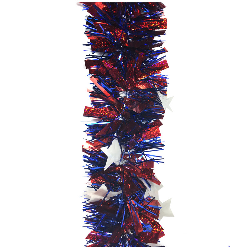 Guirlande multicolore, H 10 po x L 108 po x P 4 po, Rouge / bleu / blanc