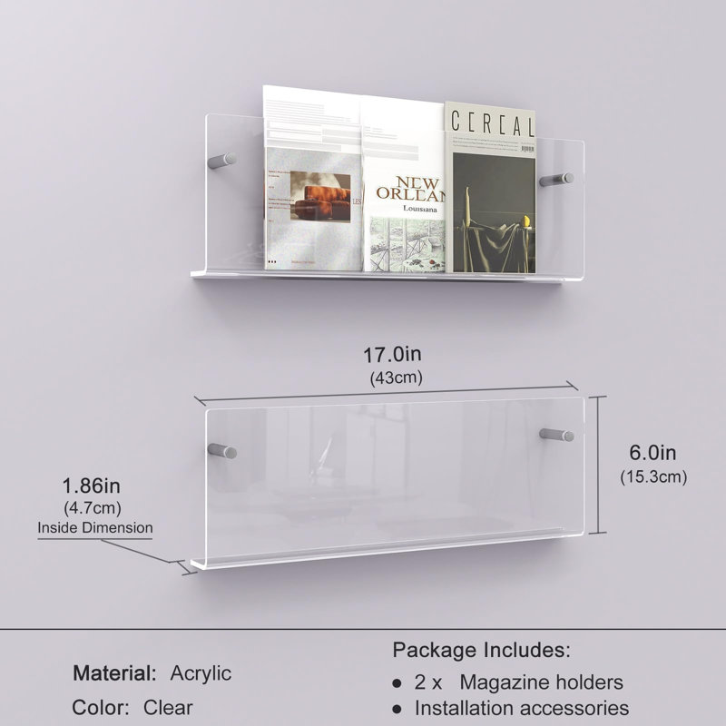 2 Pack Hanging Magazine Rack