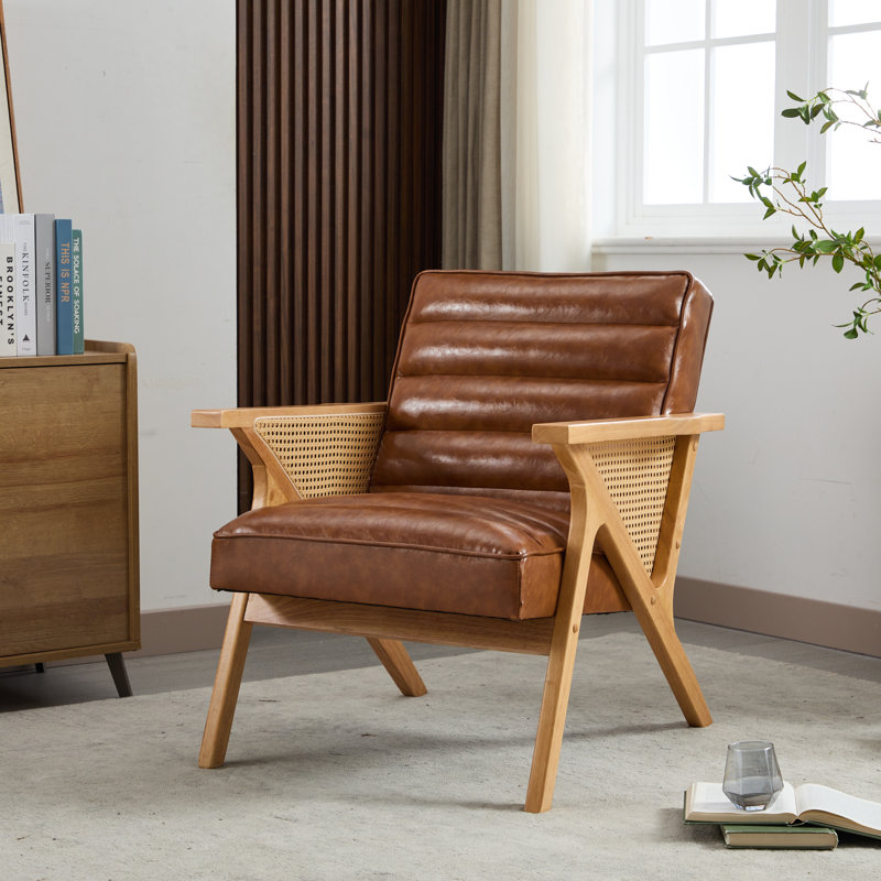 Briceyda Upholstered Armchair, Briceyda Brown Leather