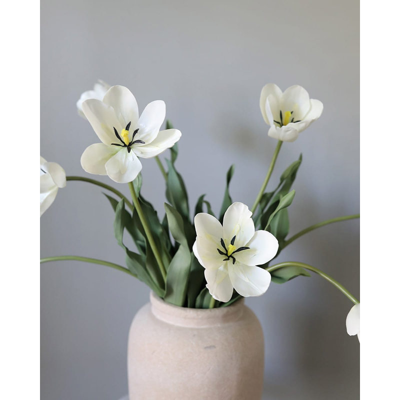 Yellow Orange Tulip 22.5", White