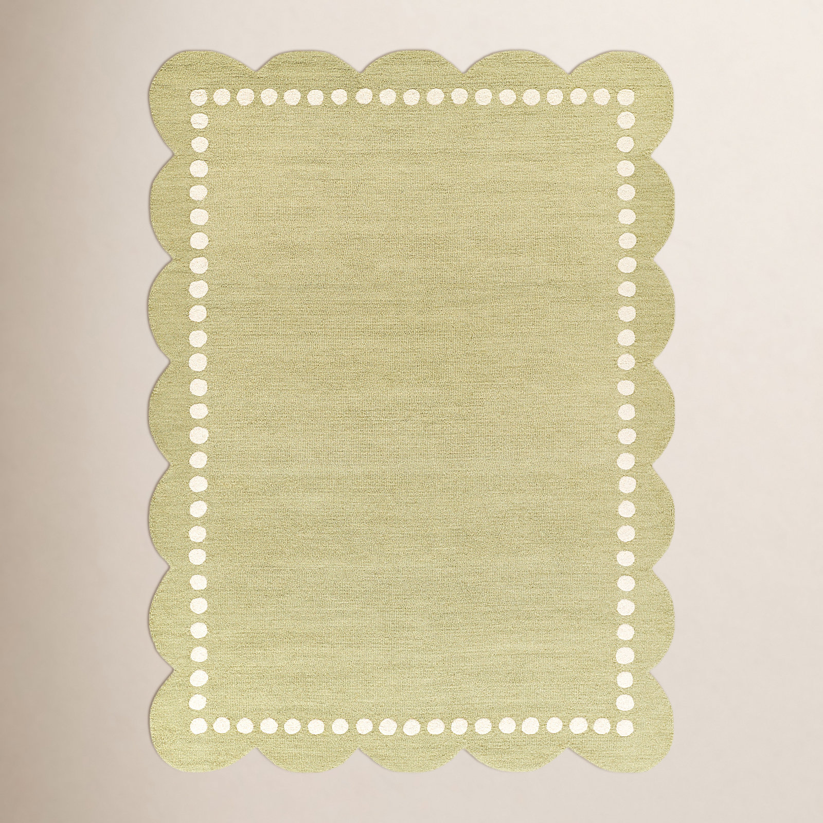 Lola Green Hand-Tufted Wool Rug, Rectangle 2' x 3'