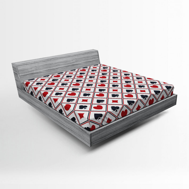 Casino Microfiber Fitted Sheet, Queen Fitted Sheet, Black/White Geometric 1