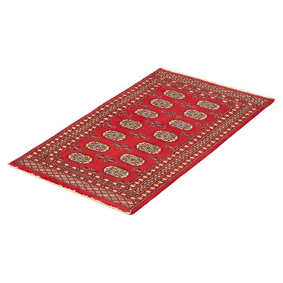 Tapis rouge Malechi Peshawar Bokhara 2 pi 7 po x 4 pi 2 po