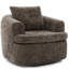 Fauteuil d'appoint rembourré pivotant à 360 ° Elowen avec coussin à double couche et coussin de dossier capitonné-128836609