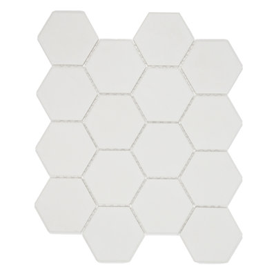 Carreau de mosaïque en porcelaine hexagone mat 3 "x 3" Sage