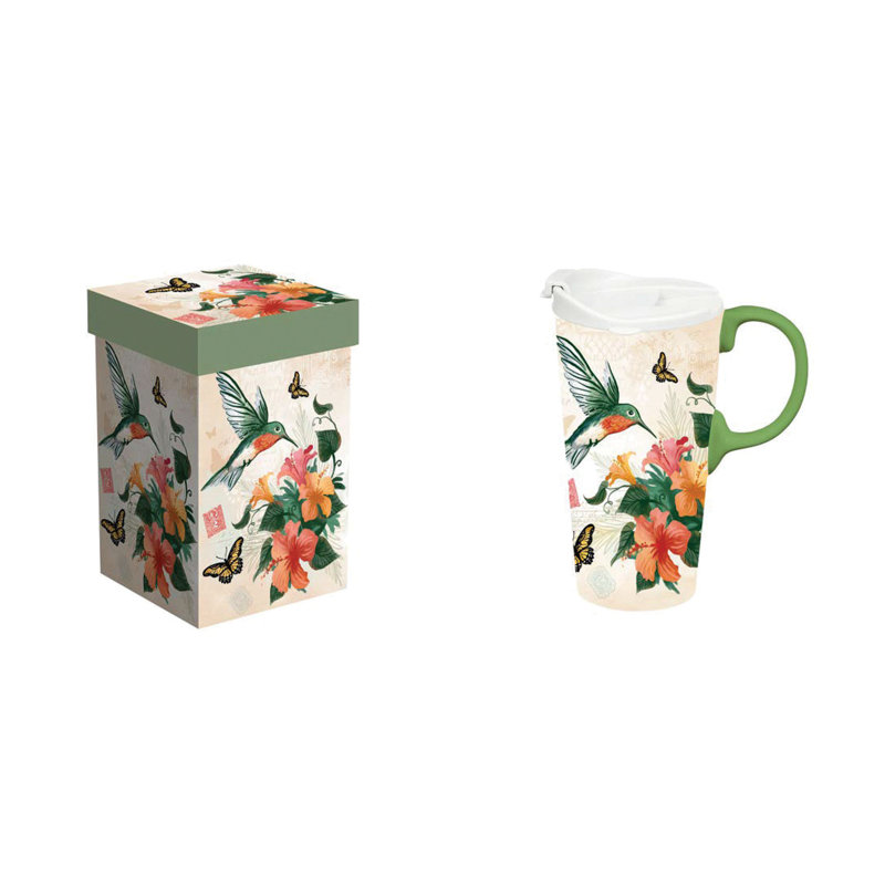 Boîte-cadeau en céramique Hummingbird, 17 oz, boîte-cadeau