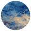 Abstrait classique bleu et or II - art mural moderne en cercle métallique-68851575