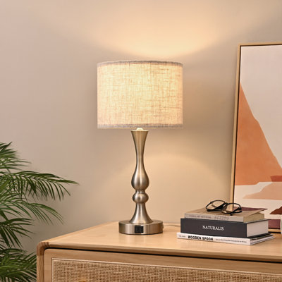 Labriola 20.7" Silver Table Lamp with USB and Touch Control