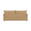 Canapé en tissu chenille texturé beige avec coussins décoratifs