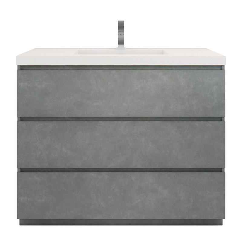 Ensemble de meuble-lavabo simple 42 po Ayele, Gris ciment