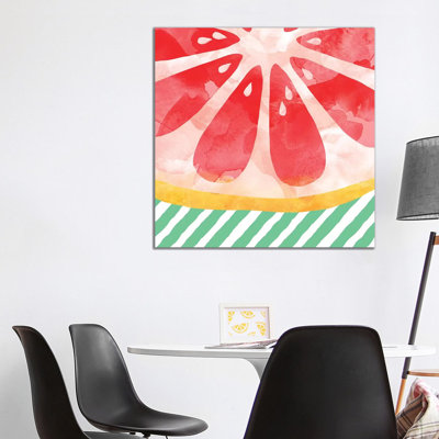 Red Grapefruit Abstract by Orara Studio - Wrapped Canvas Gallery-Wrapped Canvas Giclée