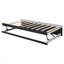 Lit de jour simple tapissier en L rembourré en forme de L avec lit gigogne, gris-883890719