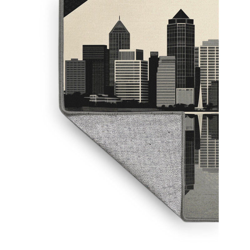 Tapis géométrique moderne lavable en machine Pelico Toronto Skyline, 4 x 6