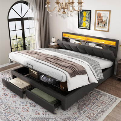 Cheylynn Upholstered Ottoman Bed
