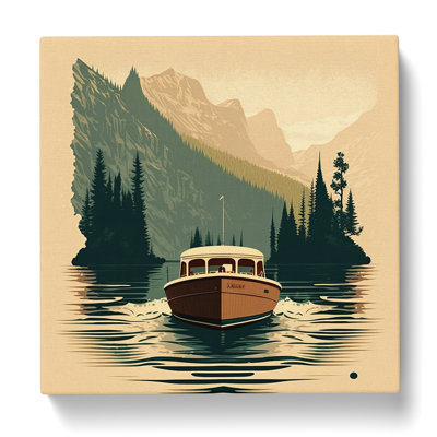 Boat On A Lake Mid-Century - Print