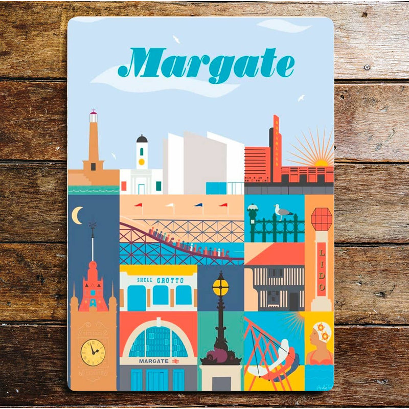 Handmade Buildings & Architecture Wall Decor on Metal, 20cm H x 15cm W