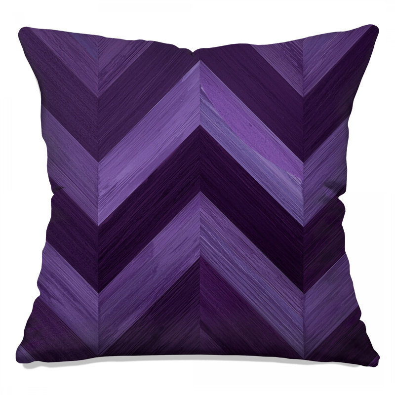 Purple Chevron Pattern Double Sided Throw Pillows, 16 x 16 inches