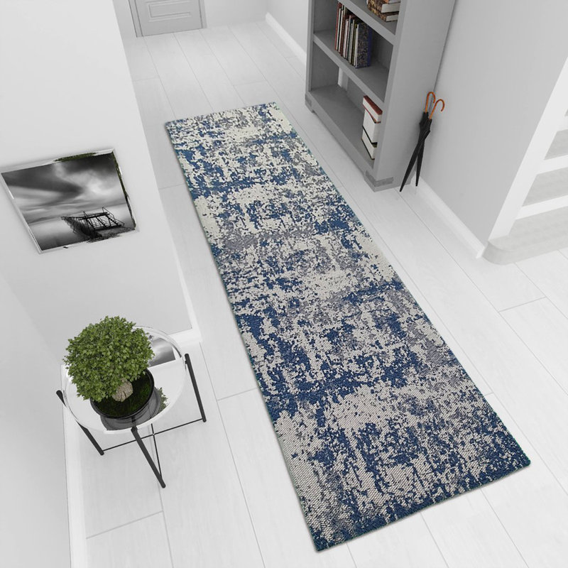 Detweiler Abstract Cotton Area Rug, Runner 75 x 300cm