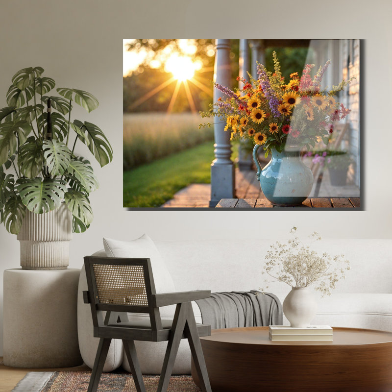 Art mural en verre trempé Wildflowers, H 12 po x l 16 po