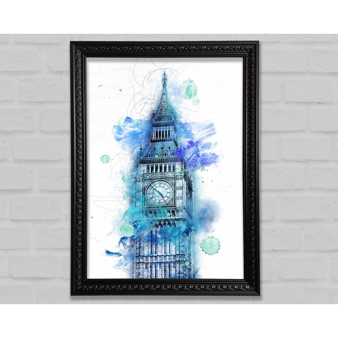 Aquarell Big Ben 1 Gerahmter Druck