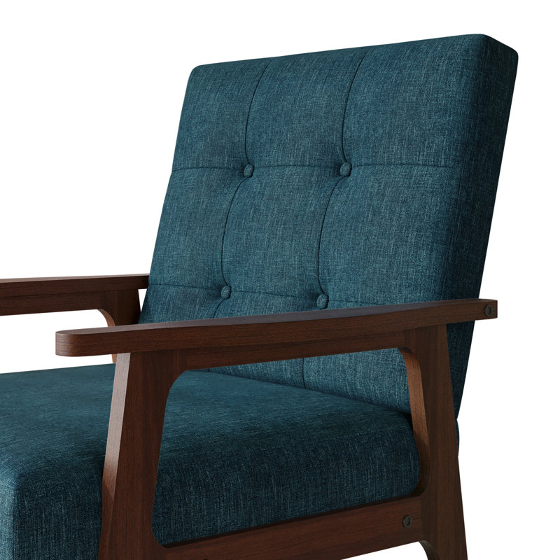 Chaise d'appoint en lin bleu, Bleu