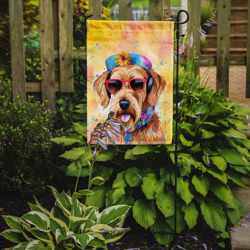 Drapeau de jardin Hippie Dawg, Terrier brun