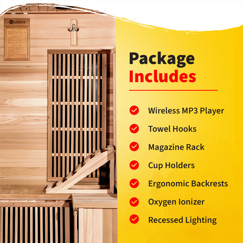 Hybrid Cedar Elite 3-4 Person Sauna with Carbon Heaters