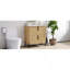 Meuble-lavabo de 30 po avec lavabo en céramique et tiroirs pleine extension, glissières de tiroir à fermeture en douceur, conception cannelée, naturel-1501506667