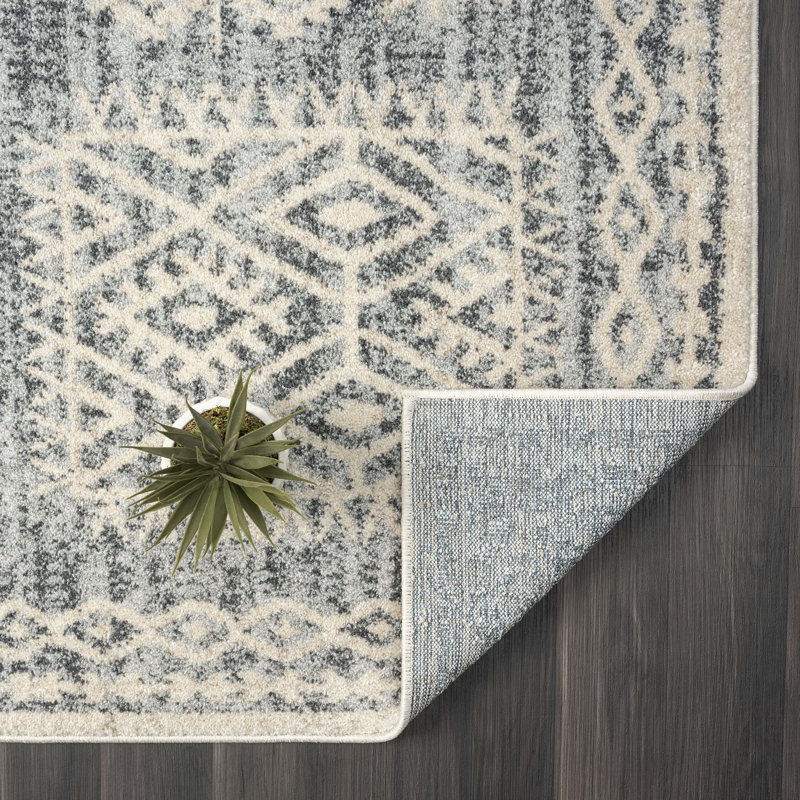 Tapis ivoire / gris Cullompt, Rectangle 7 pi 9 po x 9 pi 12 po