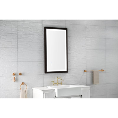 Miroir de maquillage de salle de bain avec bouton tactile intelligent - Multifonctionnel, couleur réglable, désembuage, aluminium brun, 39,62 po Profondeur, largeur 23,43 po, hauteur 1,49 po, interrupteur 21,12 lb, 40 24 1,5 21,1 po