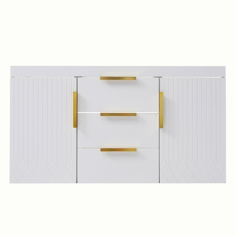 Meuble-lavabo mural sans lavabo, Blanc