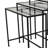 Pix Nesting Plant Stand Table Set Of 3, Black Metal, Rectangular Glass