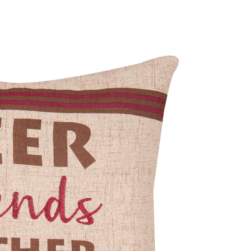 16" Square Embroidered Thanksgiving Decorative Throw Pillow