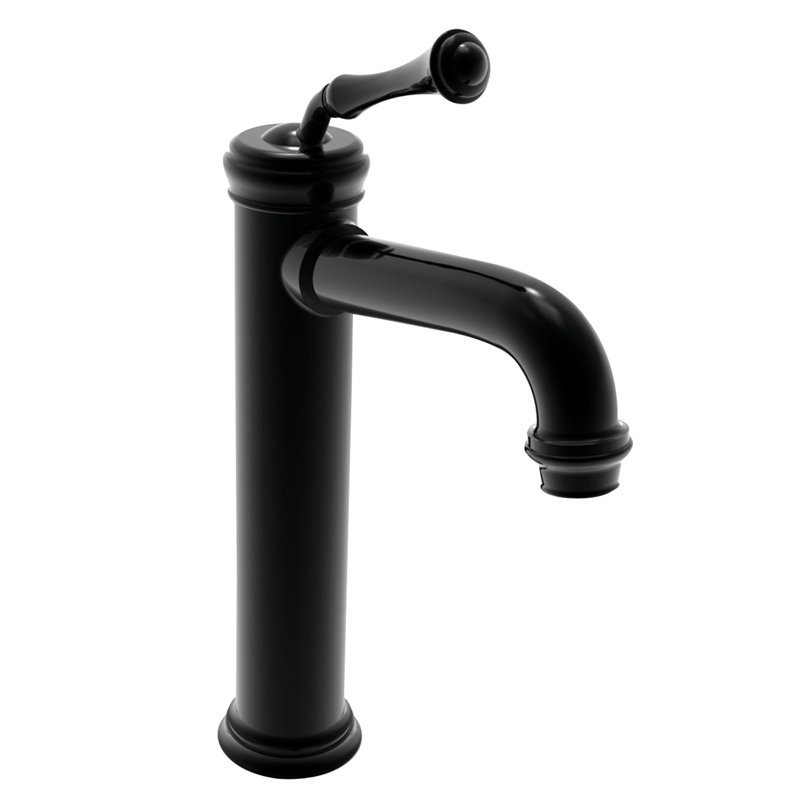 Astor Single Hole Vessel Faucet, Gloss Black