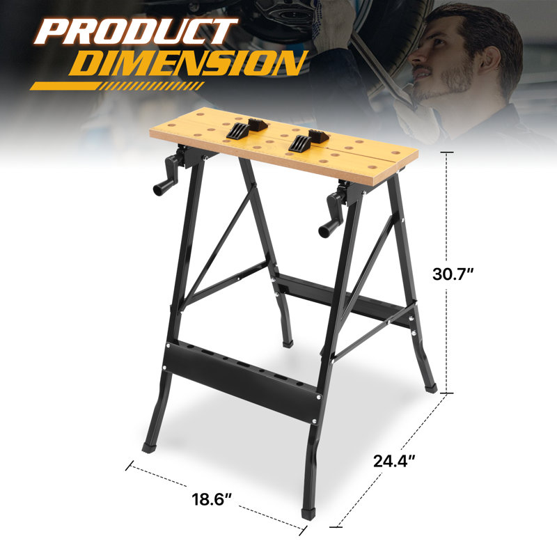 Banc de travail réglable pliable pour outils de rangement et banc de rangement portatif