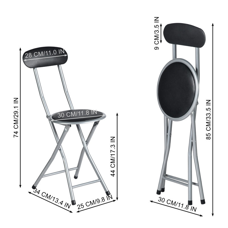 Amilya Faux Leather Padded Stackable Folding Chair Folding Chair Set