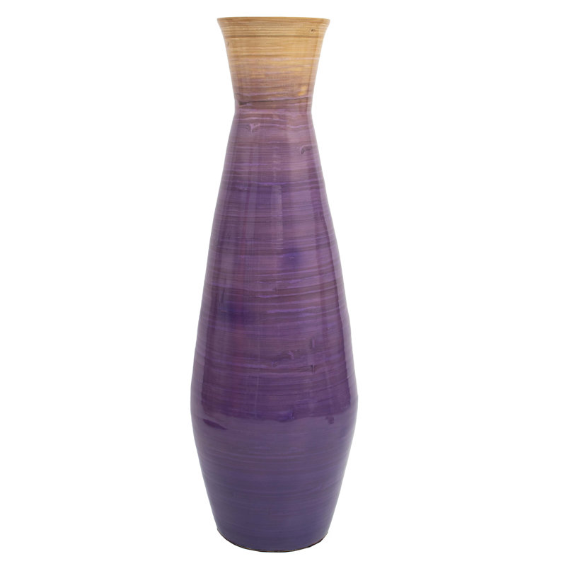 Vase de plancher en bois, Mauve, Médium