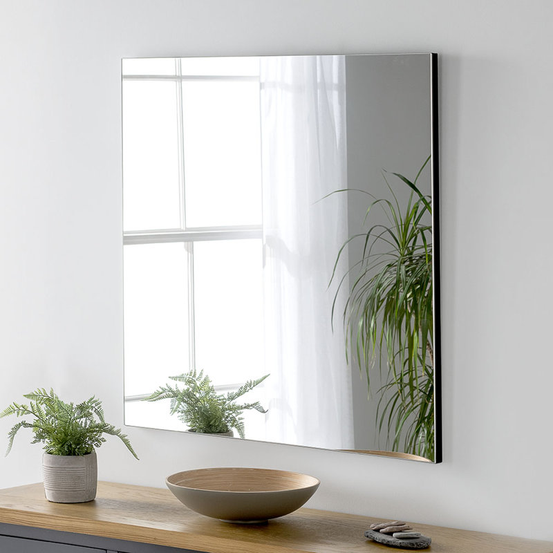 Drumnadrough Wood Flat Wall Mirror, Black