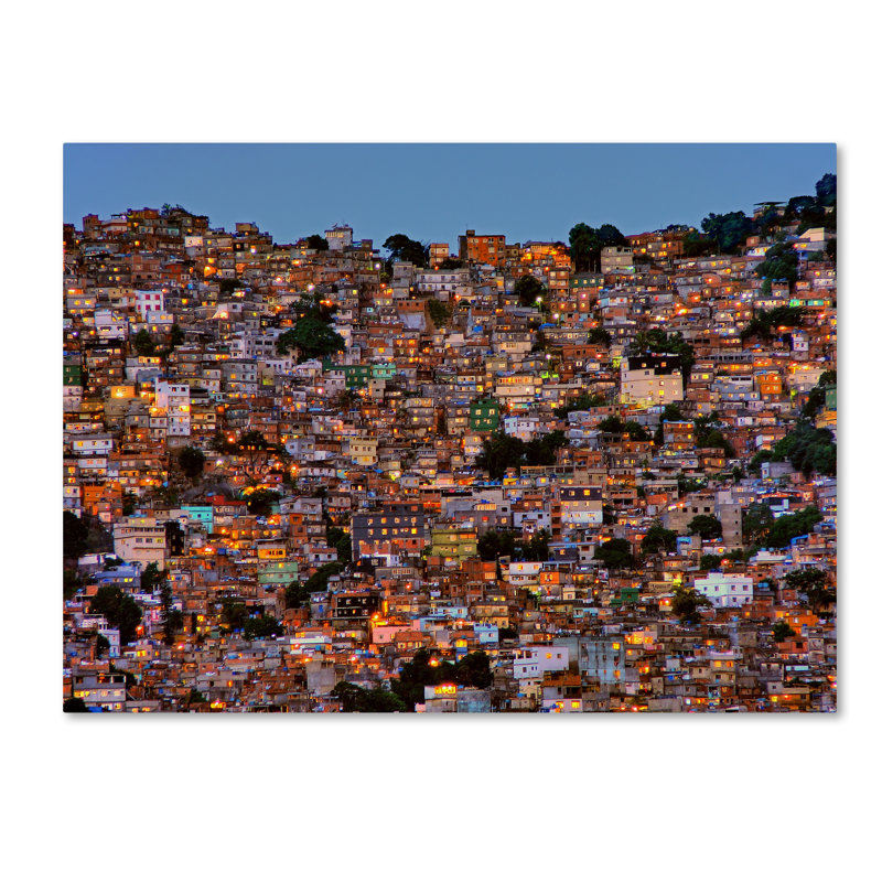 «Nightfall in the Favela Da Rocinha», reproduction de photo sur toile tendue, H 24 po x l 32 po