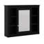 Armoire de rangement murale moderne avec portes miroir et 6 tablettes ouvertes Modern