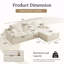 Canapé modulaire en L «110», canapé 3 places à compression complète avec méridienne, sans assemblage requis pour le salon, canapé modulaire à assise profonde ultra-doux (velours côtelé, beige)-1005111652