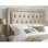 Upholstered Headboard With Atn Bumper Buttons In Turin Fabric