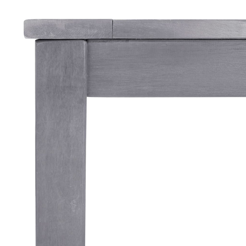  Ensemble de salle à manger d'extérieur 5 pièces en bois d'acacia massif gris pouvant accueillir plusieurs personnes, 4