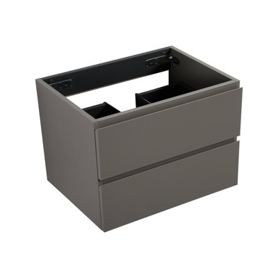 Armoire murale sans bassin, option de décoration grise, 2 tiroirs préassemblés, glissières silencieuses, double cuve de rangement - extension de croissance utilitaire