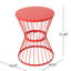 Table d'appoint rouge 16 "pour l'extérieur, avec structure moderne et structure en fer